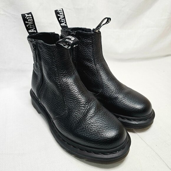 Doc Dr Martens Black Leather Chelsea Boots 2976 w/ Zips Women's Size US 6 - Picture 5 of 13